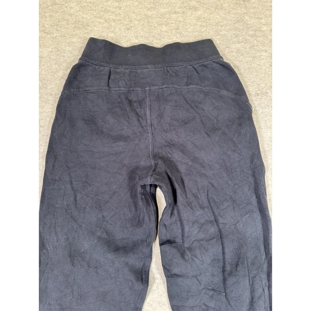 Lululemon Pants Womens 6 Black French Terry Jogger Lace Up Sides Ankle Pockets